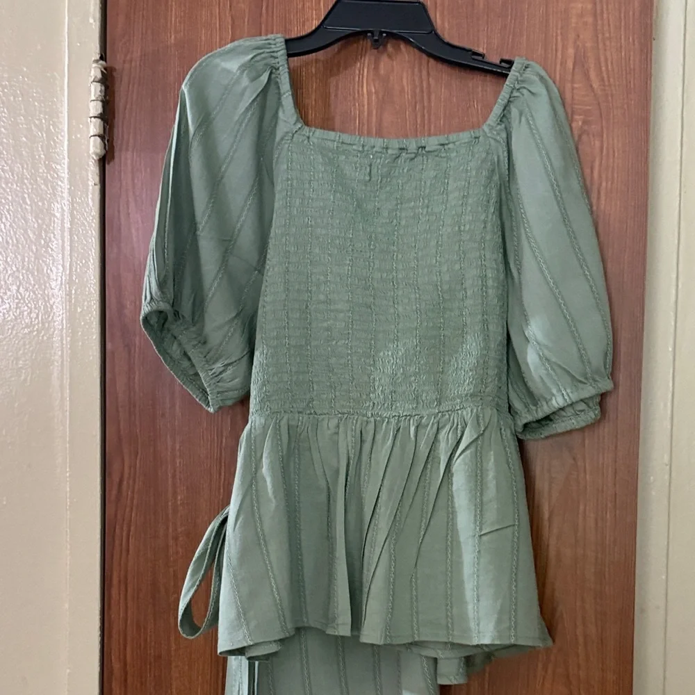 Old Navy Sage Green Wrap Blouse